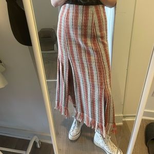 3.1 Phillip Lim fringed Berber skirt with slits